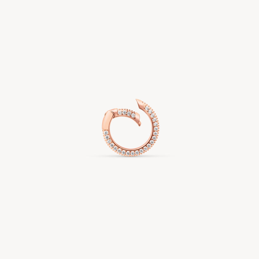 Rose Gold Pavé Circle Hinge Link Charm Holder