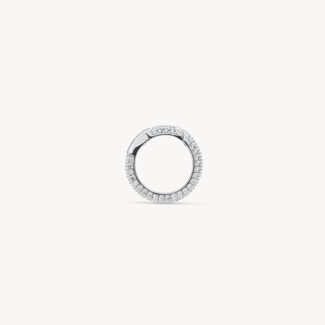 Silver Pavé Circle Hinge Link Charm Holder