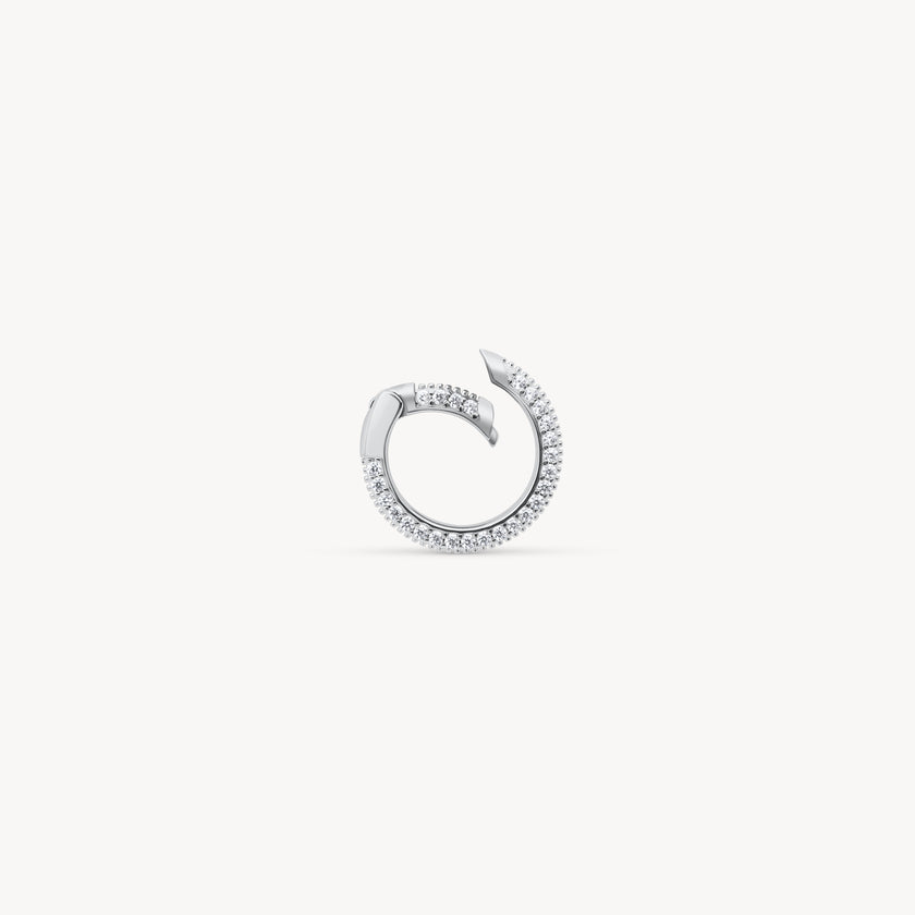 Silver Pavé Circle Hinge Link Charm Holder