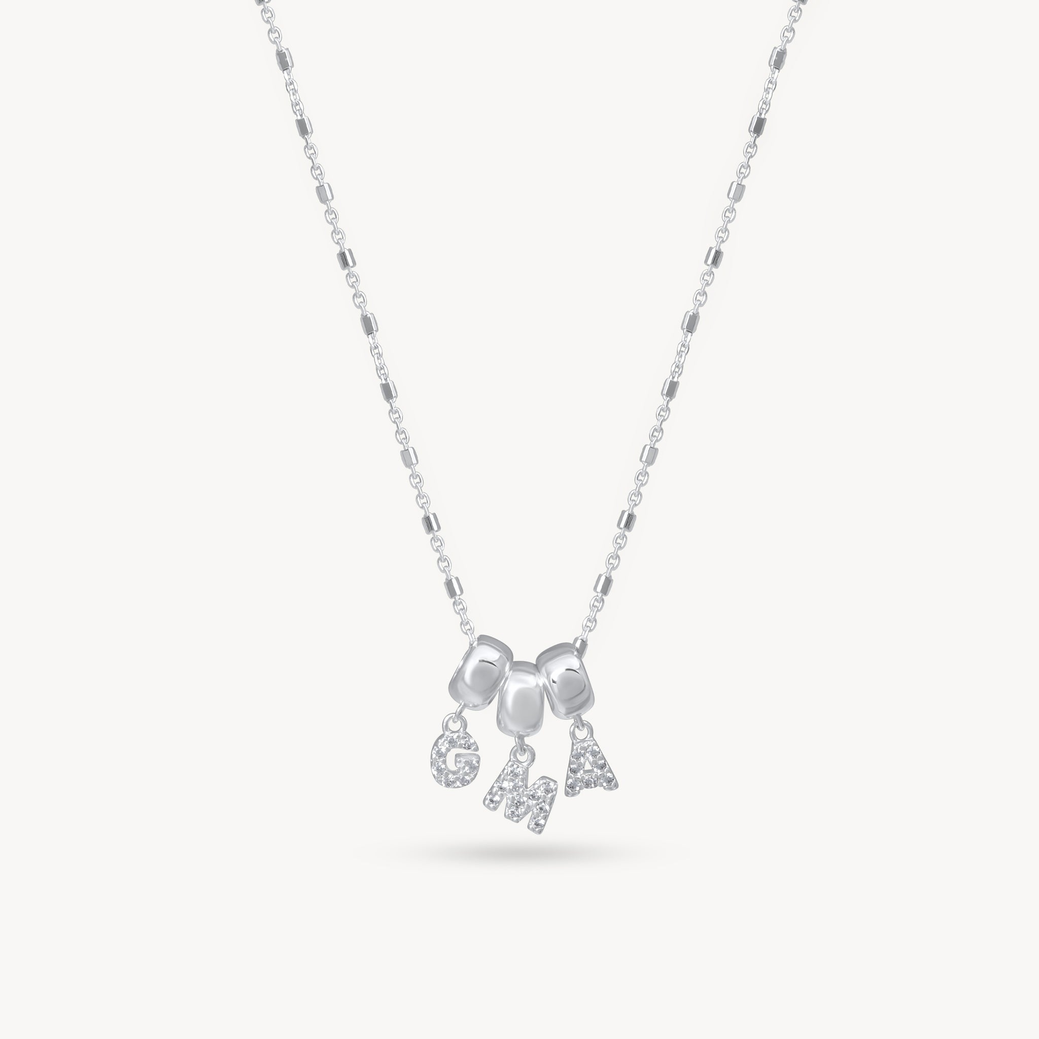 Silver Pavé Grandma Necklace