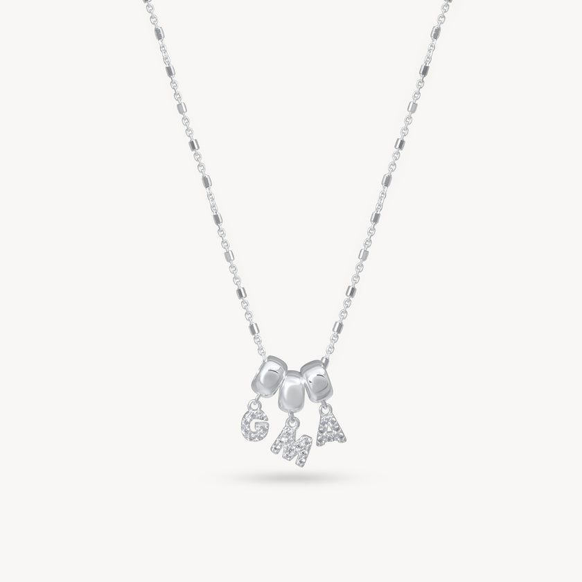 Silver Pavé Grandma Necklace