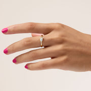 Pear Opal Stacking Ring on model