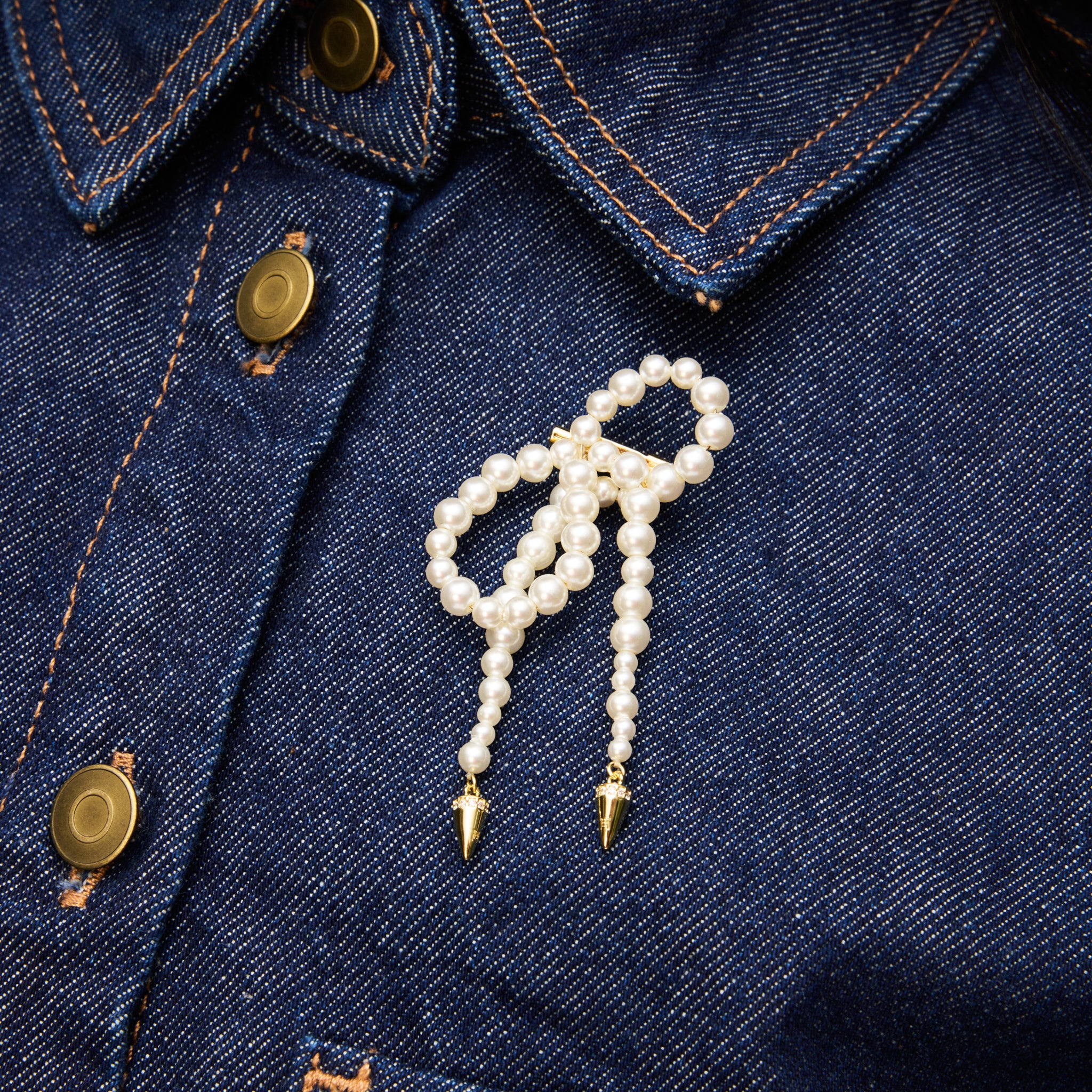Pearl Brooch on model