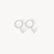 Silver Pearl Drop Hoops