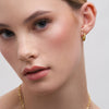 Inside-Out Huggie Hoop Earrings Peridot on model