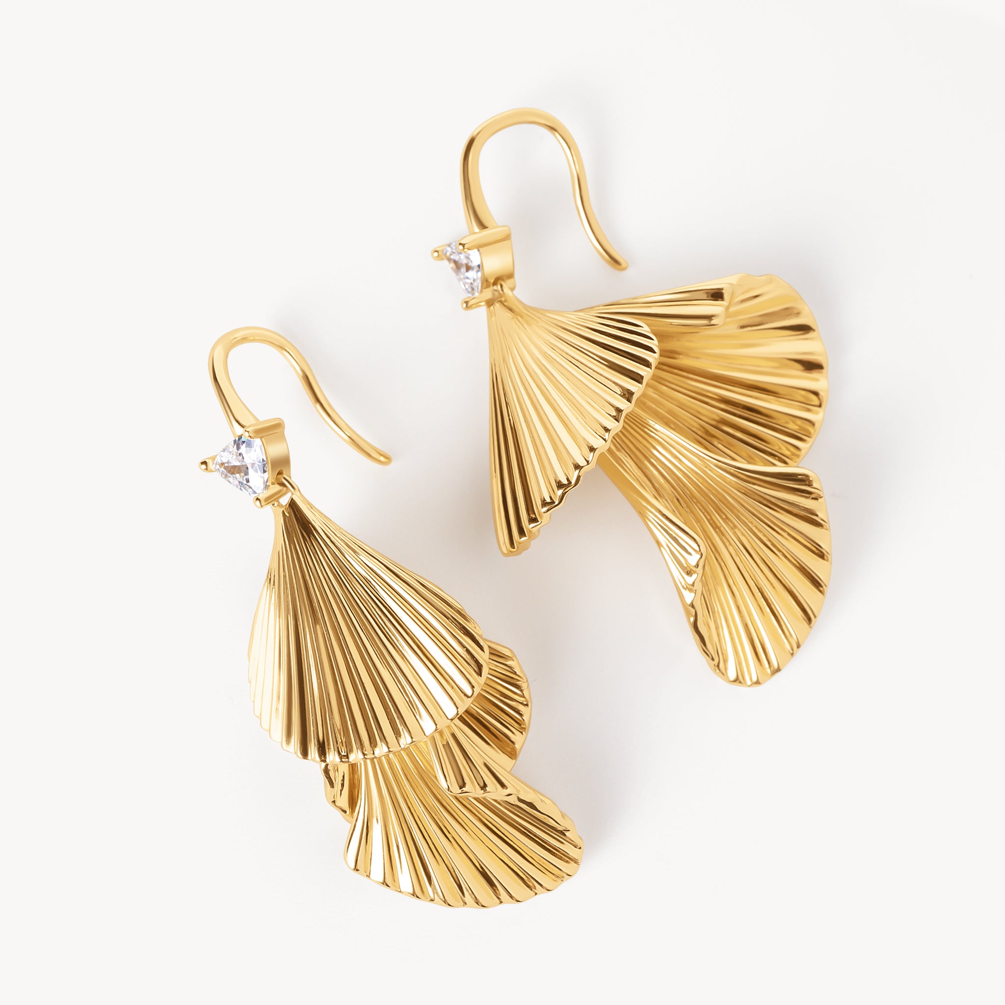 Petal Drop Earrings laying flat