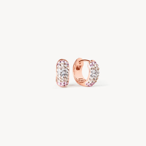 Pink Champagne Mini Sparkle Hoop Earrings