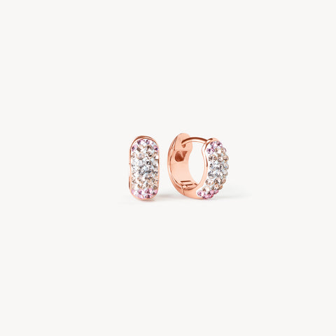 Pink Champagne Mini Sparkle Hoop Earrings