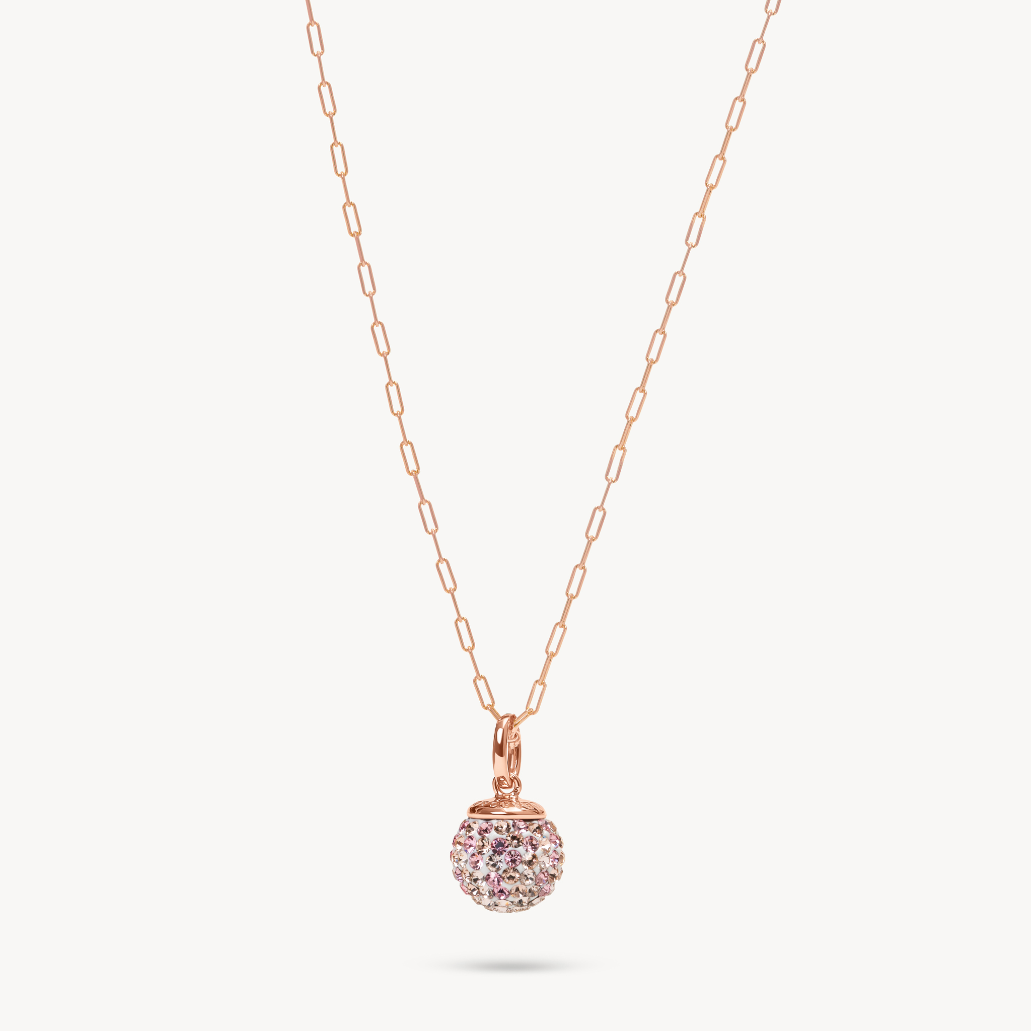 Sparkle Ball™ Clip Chain Necklace Pink Champagne