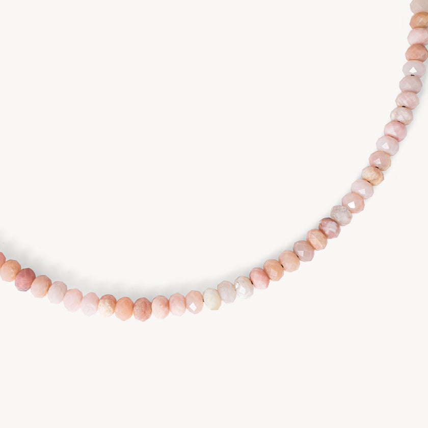 Pink Opal Coastal Gemstone Necklace close up