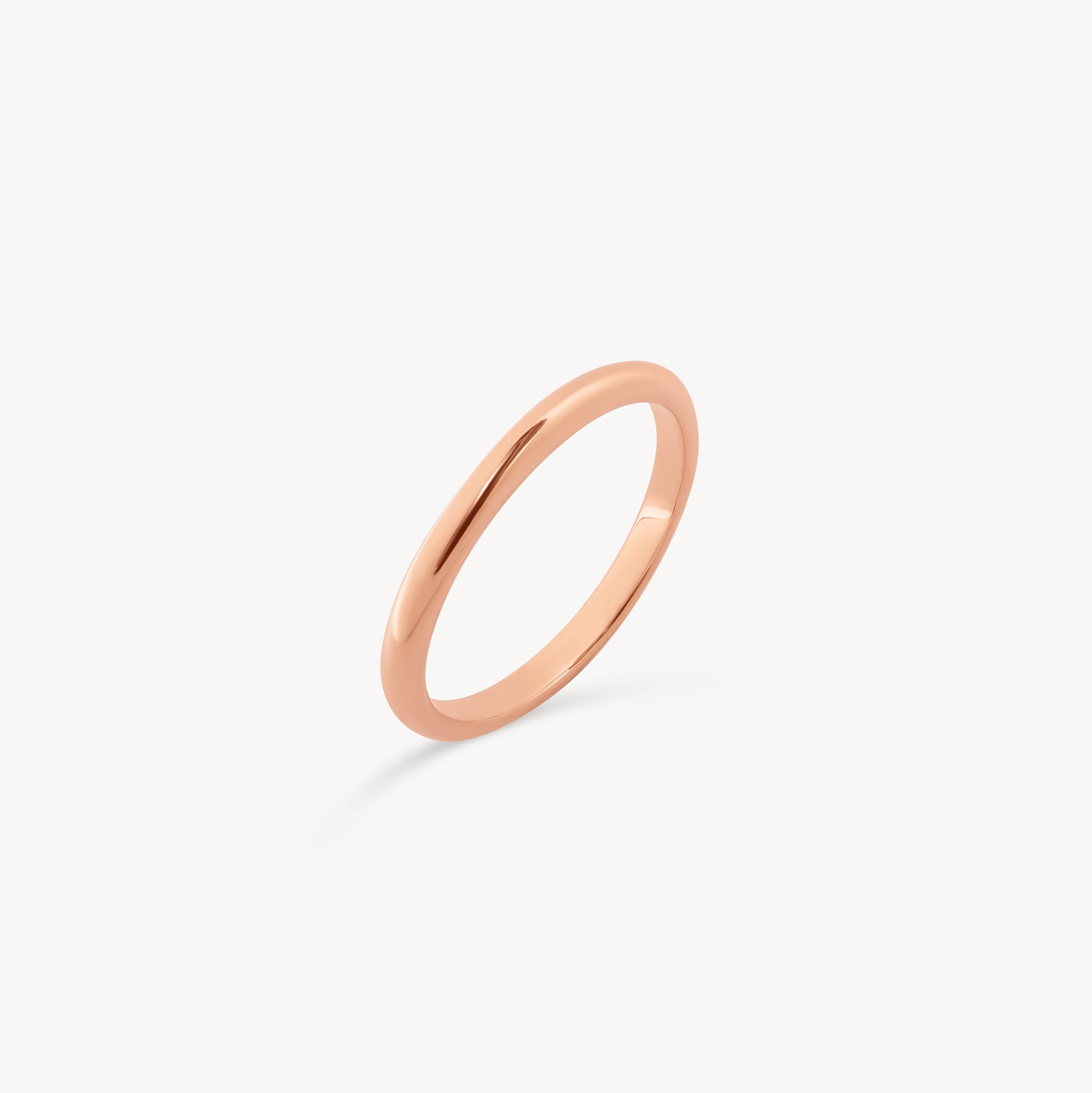 14k Rose Gold Vermeil Plain Band Ring