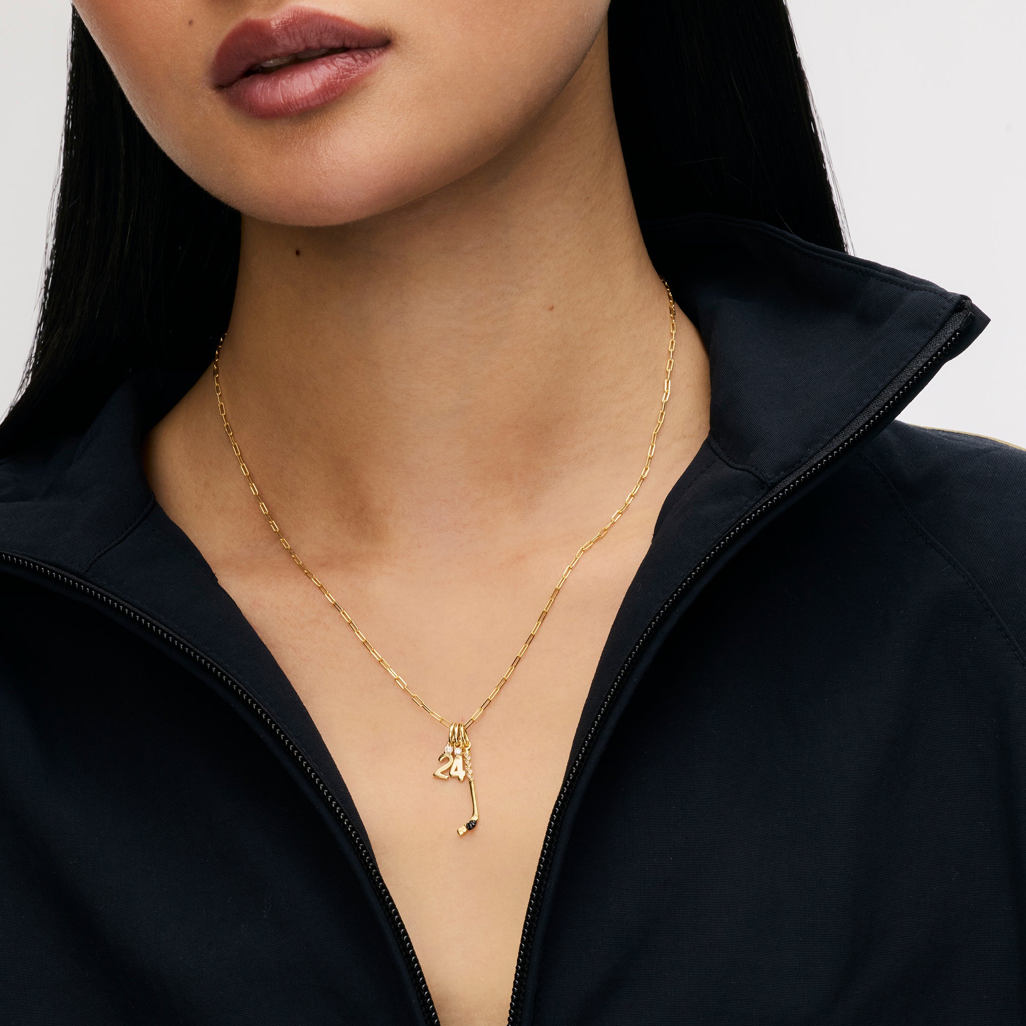 Power Play Charm and Number charm on model