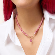 Holiday Sparkle Ball™ Charm - Prismatic Pink on H&B You necklace chain