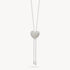 Glitz Sparkle Puffy Heart Bolo Tie Necklace