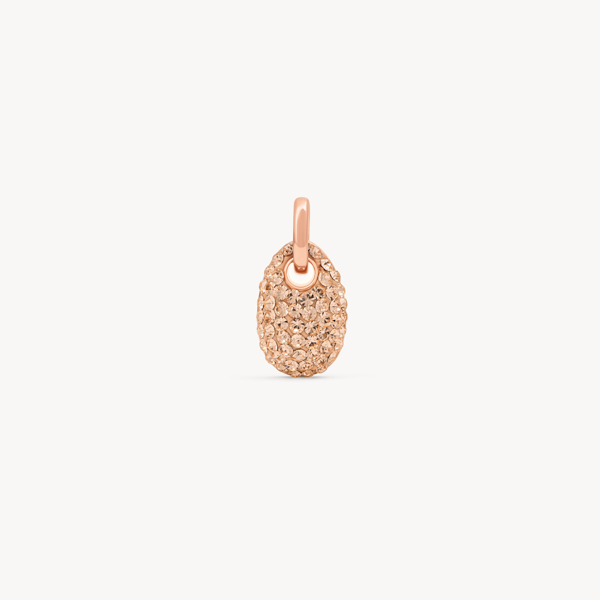 Rose Gold Sparkle Pebble Charm