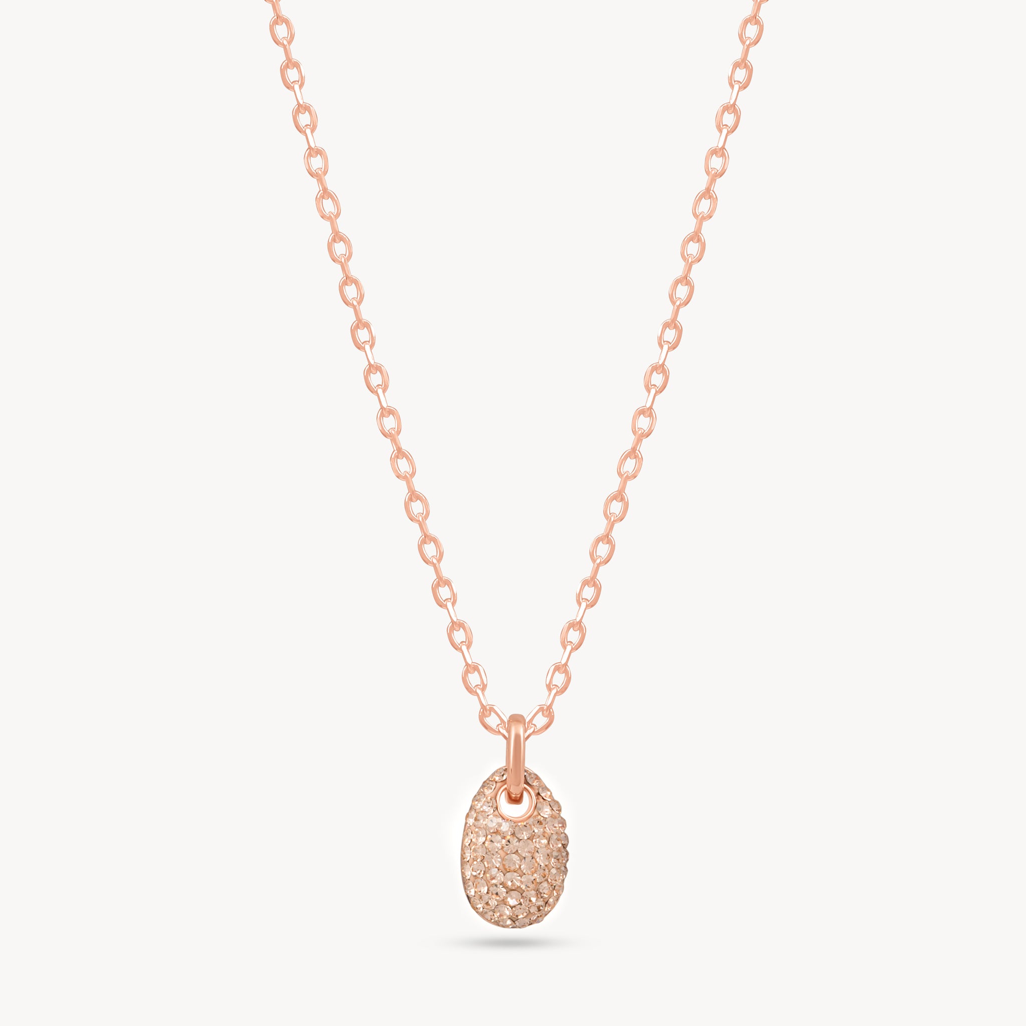 Rose Gold Sparkle Pebble Necklace