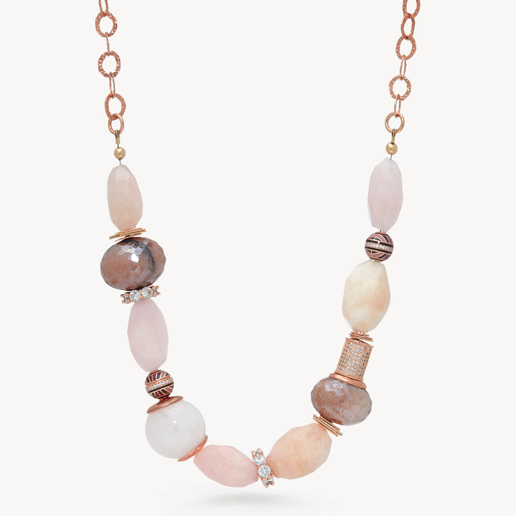 Rose quartz 2025 statement necklace