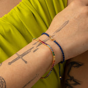 Rainbow Corded Bracelet On model