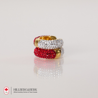Red & White Small Reversible Sparkle Hoop Earrings
