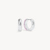 Lilac Sparkle Reversible Hoop Earrings Etched Floral Side