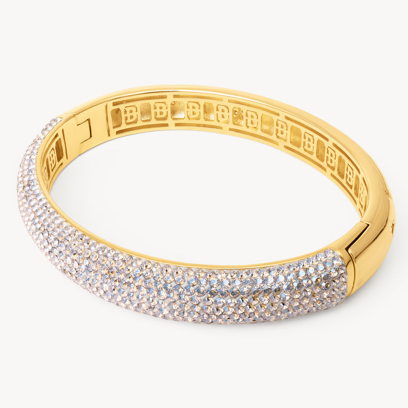 Champagne Starburst Sparkle Reversible Cuff Bracelet