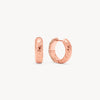 Rose Gold Etched Floral Sparkle Reversible Hoop Earrings