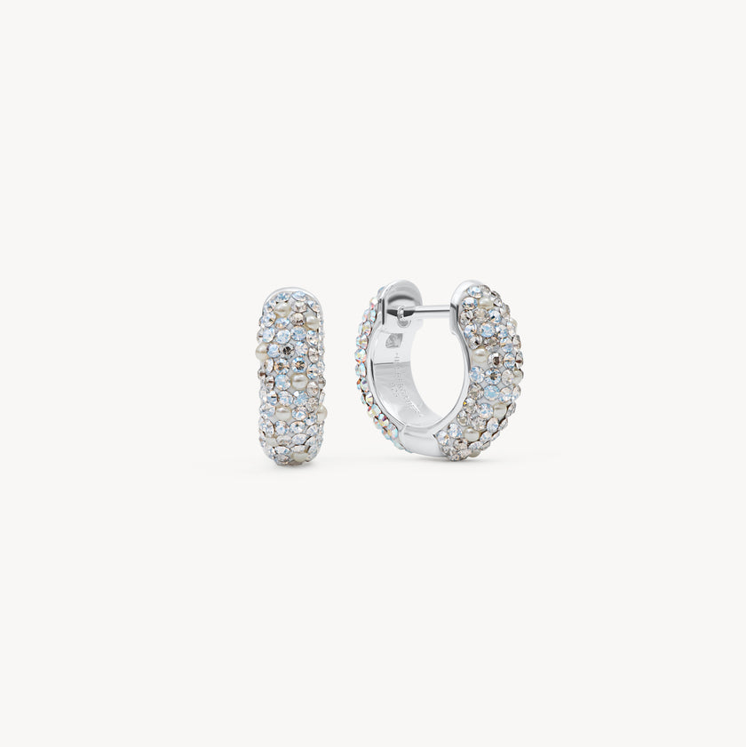 Glitz and Aurora Borealis Sparkle Reversible Hoop Earrings