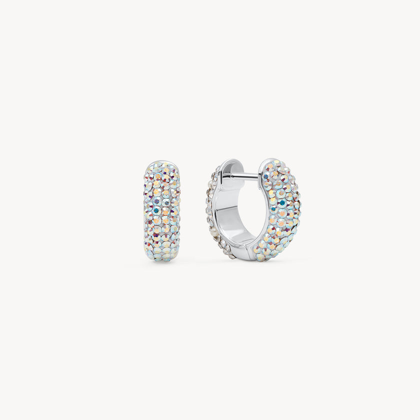 Glitz and Aurora Borealis Sparkle Reversible Hoop Earrings