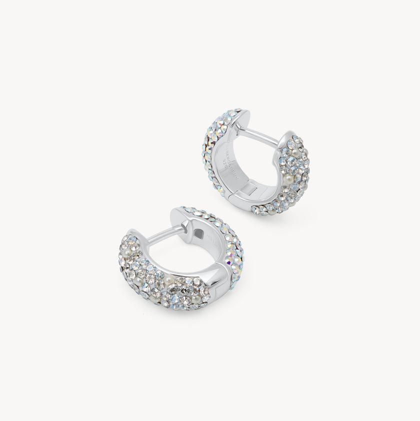 Glitz and Aurora Borealis Sparkle Reversible Hoop Earrings