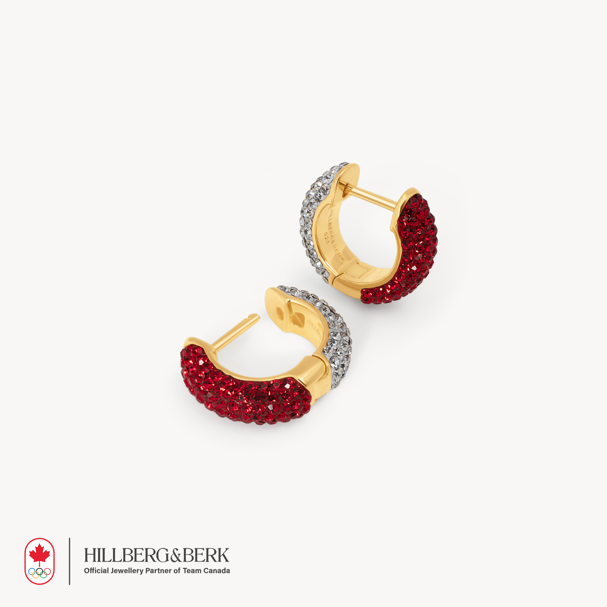 Red and White Sparkle Reversible Hoop Earrings