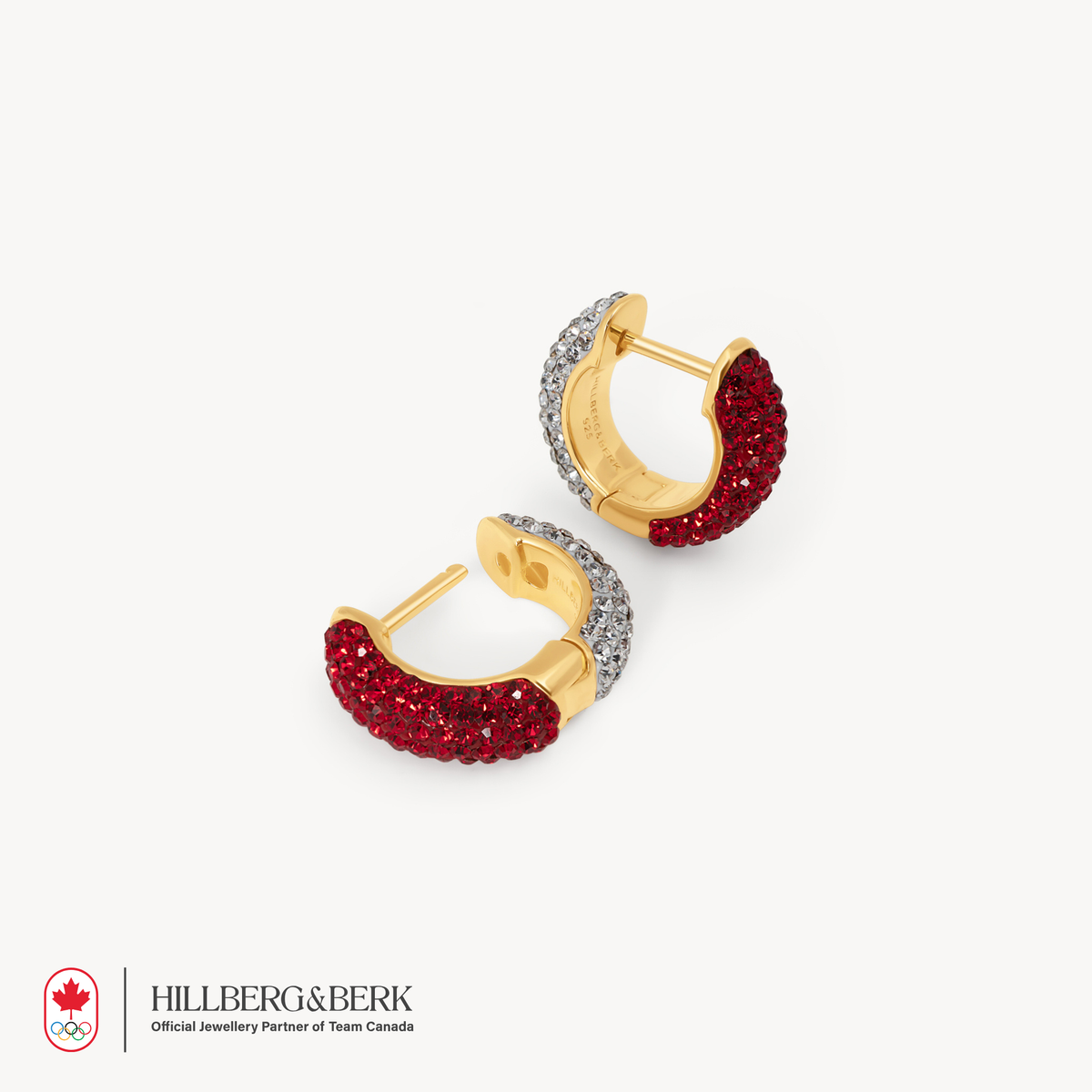 Red & White Small Reversible Sparkle Hoop Earrings
