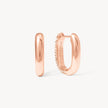 Rose Gold Reversible Sparkle Link Hoop Earrings