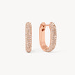 Rose Gold Reversible Sparkle Link Hoop Earrings