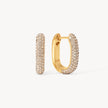 Soft Gold Reversible Sparkle Link Hoop Earrings