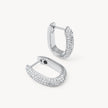 White Reversible Sparkle Link Hoop Earrings