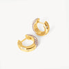 Champagne Starburst Sparkle Reversible Hoop Earrings