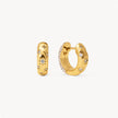 Champagne Starburst Sparkle Reversible Hoop Earrings