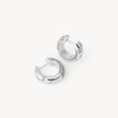 White Starburst Sparkle Reversible Hoop Earrings