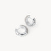 White Starburst Sparkle Reversible Hoop Earrings