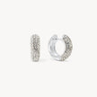 White Starburst Sparkle Reversible Hoop Earrings
