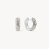 White Starburst Sparkle Reversible Hoop Earrings