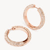 Rose Gold Large Sparkle Hoop Earrings angled