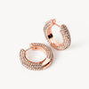 Rose Gold Medium Sparkle Hoop Earrings