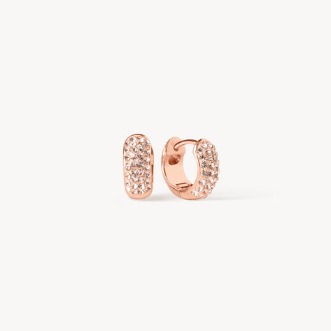 Rose Gold Mini Sparkle Hoop Earrings