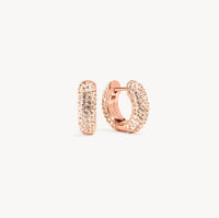 Rose Gold Sparkle Hoop Earrings