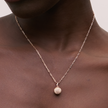 Sparkle Ball™ Clip Chain Necklace Rose Gold on model