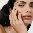 Rose Gold Sparkle Stacker Ring on model