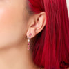 Linear Convertible Earrings - Rose Pink on model