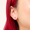 Linear Convertible Earrings - Rose Pink Studs on model