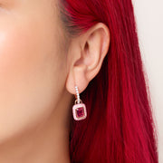 Sparkle Convertible Hoop Earrings - Rose Pink